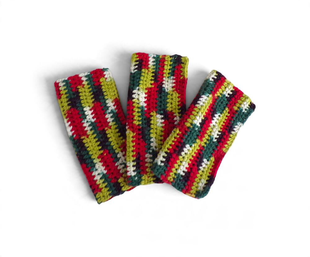 (3) Handmade Crocheted Dishcloths Washcloths 100% Cotton Summer Fields Ombre